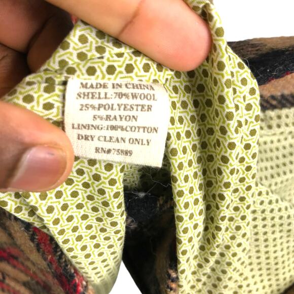 Brown Sound Wool Blend Plaid Button Up Long Sleeve Flannel Jacket Men’s M - Picture 11 of 11